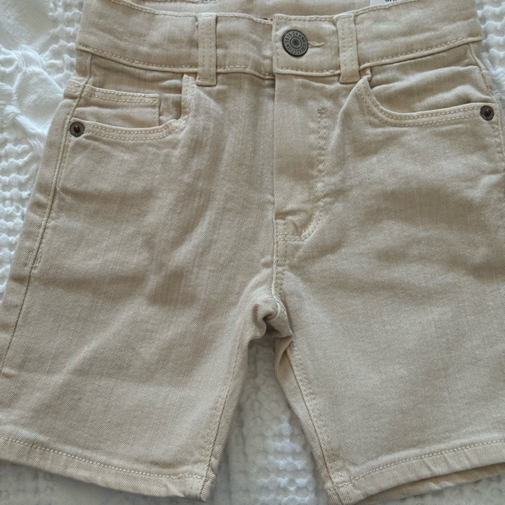 zara khaki denim shorts